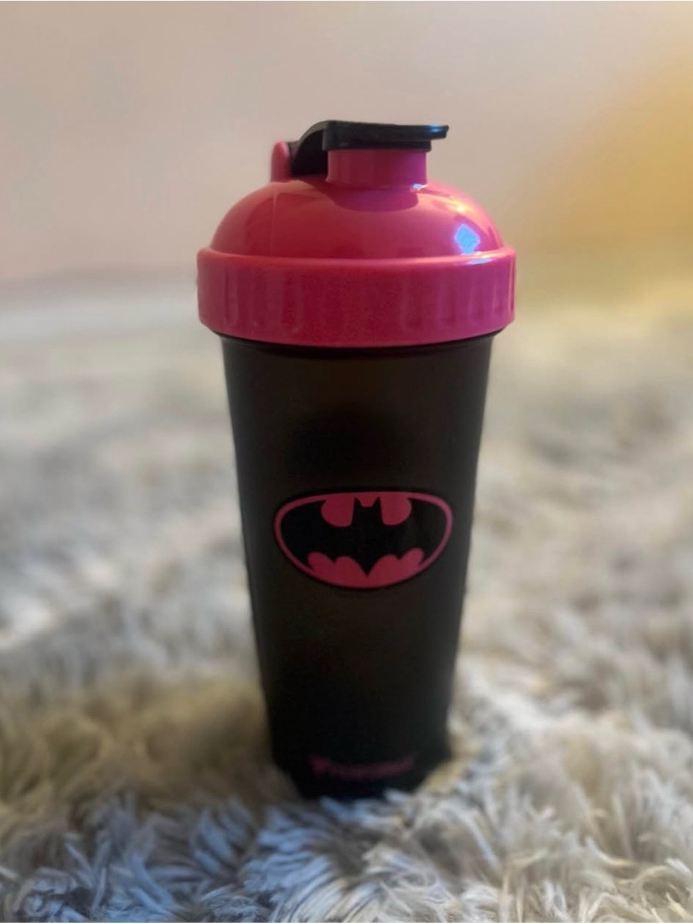 Pink & Black Batman Shaker Bottle